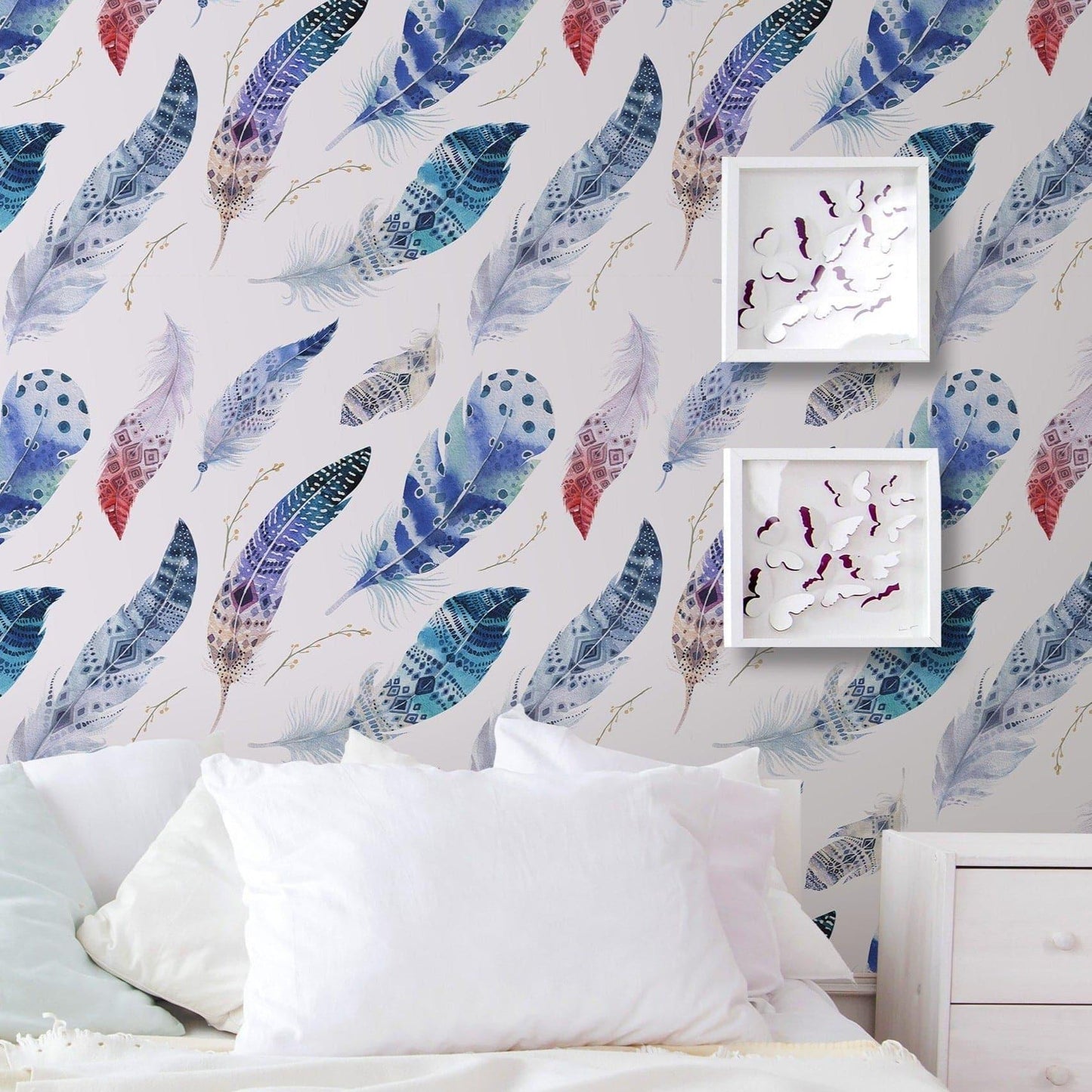 Watercolor Indian Feathers Removable Wallpaper Watercolor Indian Feathers Removable Wallpaper Watercolor Indian Feathers Removable Wallpaper 