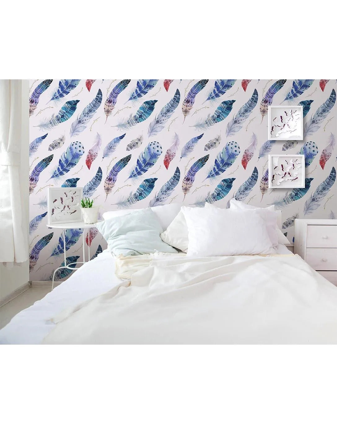 Watercolor Indian Feathers Removable Wallpaper