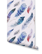 Watercolor Indian Feathers Removable Wallpaper