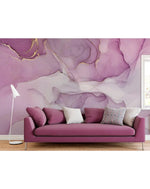 Watercolor Marble Abstract Alcohol Ink Pink White Paint Wall Mural