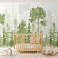Watercolor Pine Tree Forest Wall Mural Watercolor Pine Tree Forest Wall Mural 