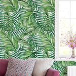 Watercolor Tropical Green Palm Leaves Removable Wallpaper