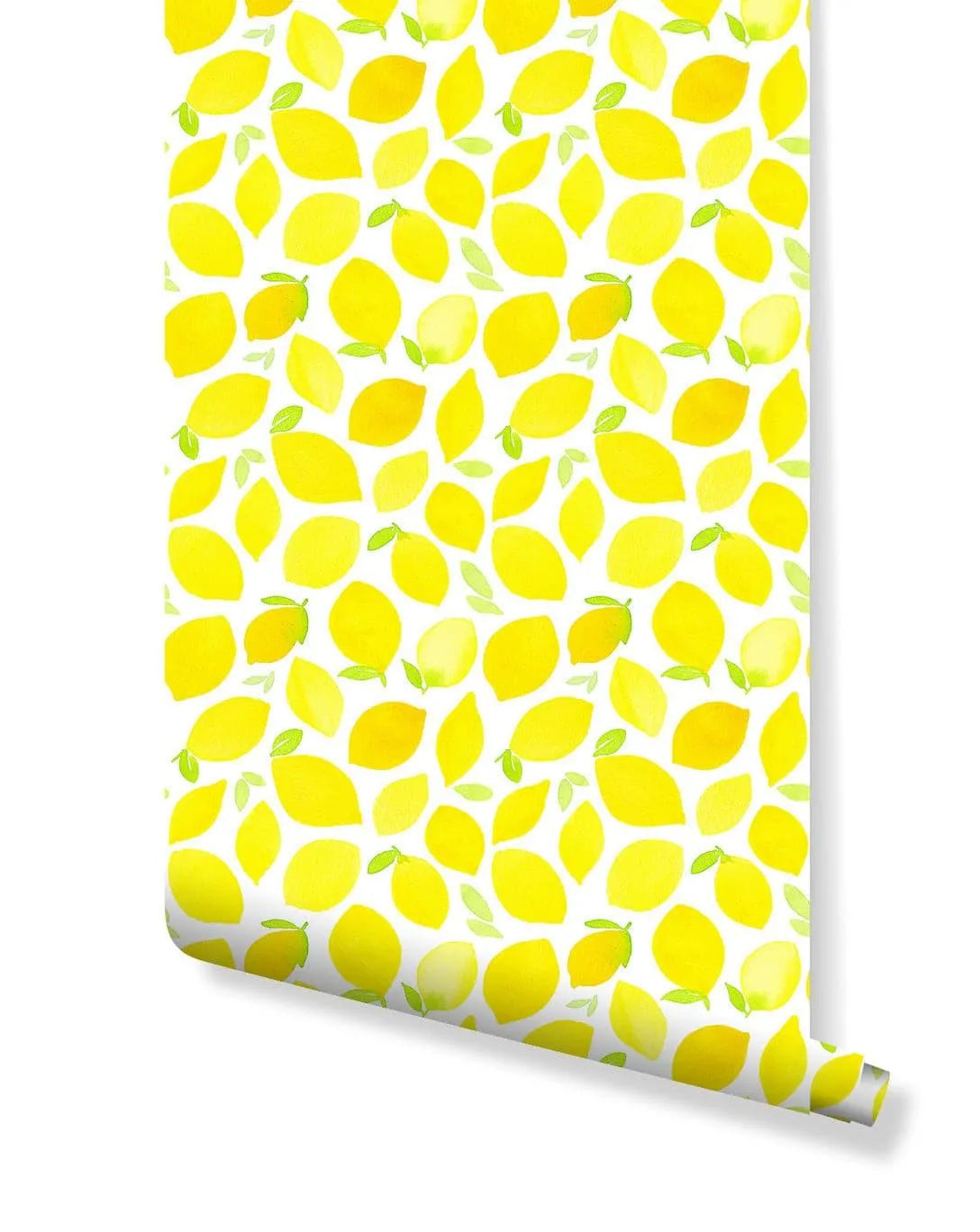 Watercolor Yellow Lemons Fruit Kitchen Removable Wallpaper