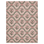 Wavy Green Lattice Floral Hand Tufted Rug