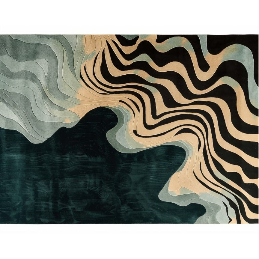 Wavy Seascape Hand Tufted Wool Rug