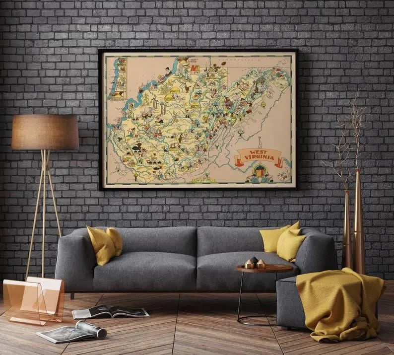 West Virginia Map Print| Fine Art Prints