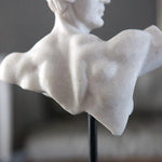 White Semi Male Torso Statue on Acrylic Base