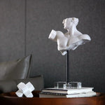 White Semi Male Torso Statue on Acrylic Base