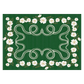 White Flowers Snakes Hand Tufted Rug - Green