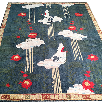 White_Wings_Crimson_Petals_Hand_Tufted_Rug