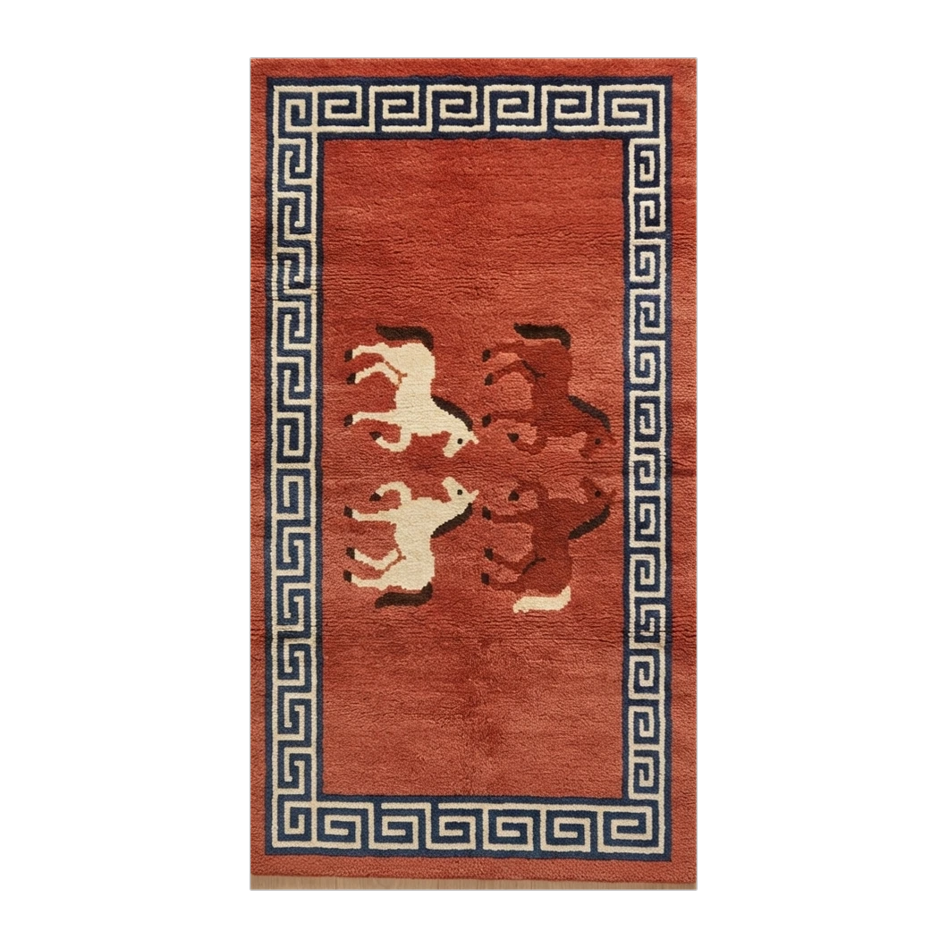 Wild Horses Meander Hand Knotted Rug - alternate view