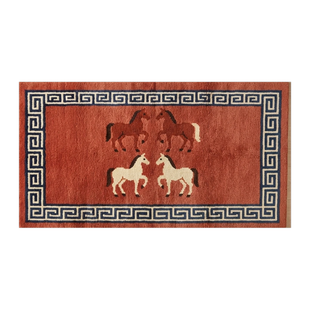 Wild Horses Meander Hand Knotted Rug