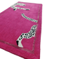 Walking Wild Cat Leopard on Silk Road Hand Tufted Wool Rug - Pink