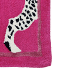 Walking Wild Cat Leopard on Silk Road Hand Tufted Wool Rug - Pink