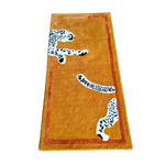 Walking Wild Cat Leopard on Silk Road Hand Tufted Wool Rug - Gold Lush Brown