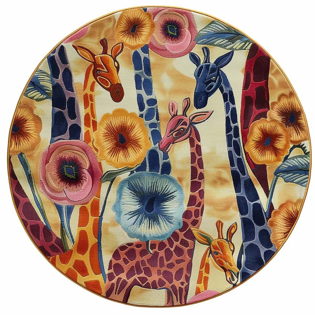 Wildflower Safari Walk Hand Tufted Round Rug