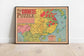 World War 2 Map Print| Poster Print| Southwest Asia China Map Print| Art History| 1945 China Map Wall Art 