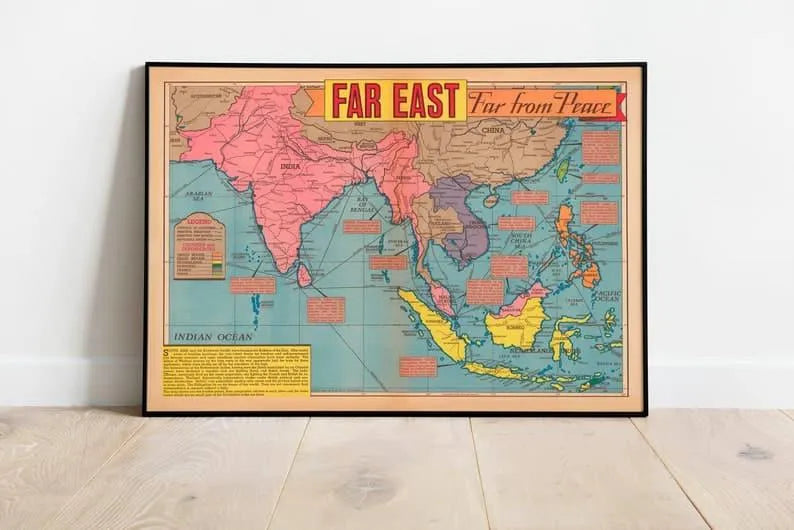 World War 2 Map Print| Poster Print| Southwest Asia