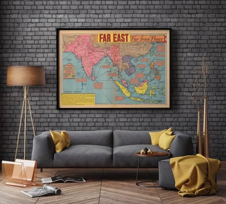 World War 2 Map Print| Poster Print| Southwest Asia 