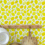 Watercolor Yellow Lemons Fruit Kitchen Removable Wallpaper