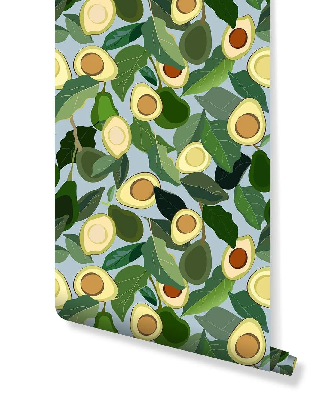 Yellow Avocado Green Leaves Kitchen Wallpaper