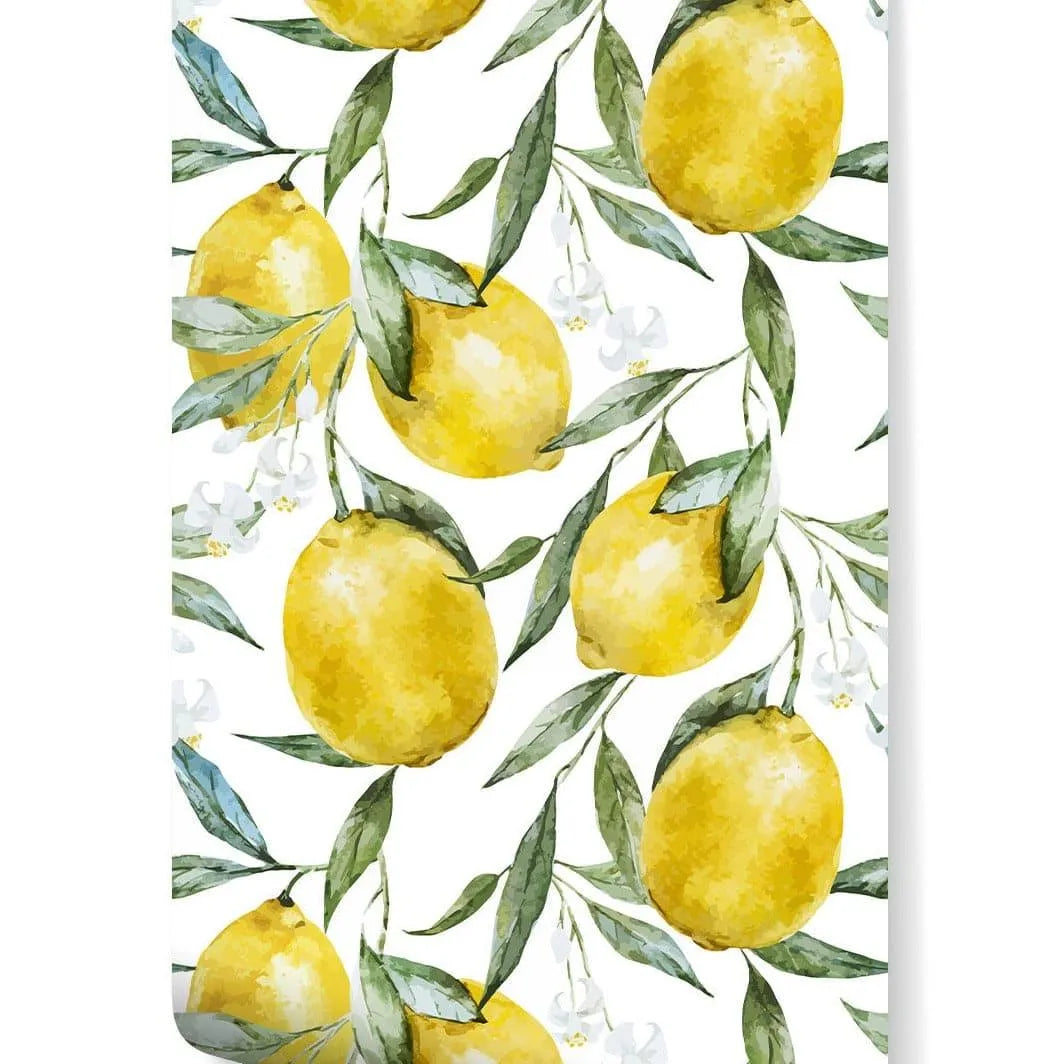 Yellow Lemon Green Fruit Kitchen Removable Wallpaper