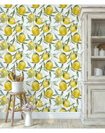 Yellow Lemon Green Fruit Kitchen Removable Wallpaper