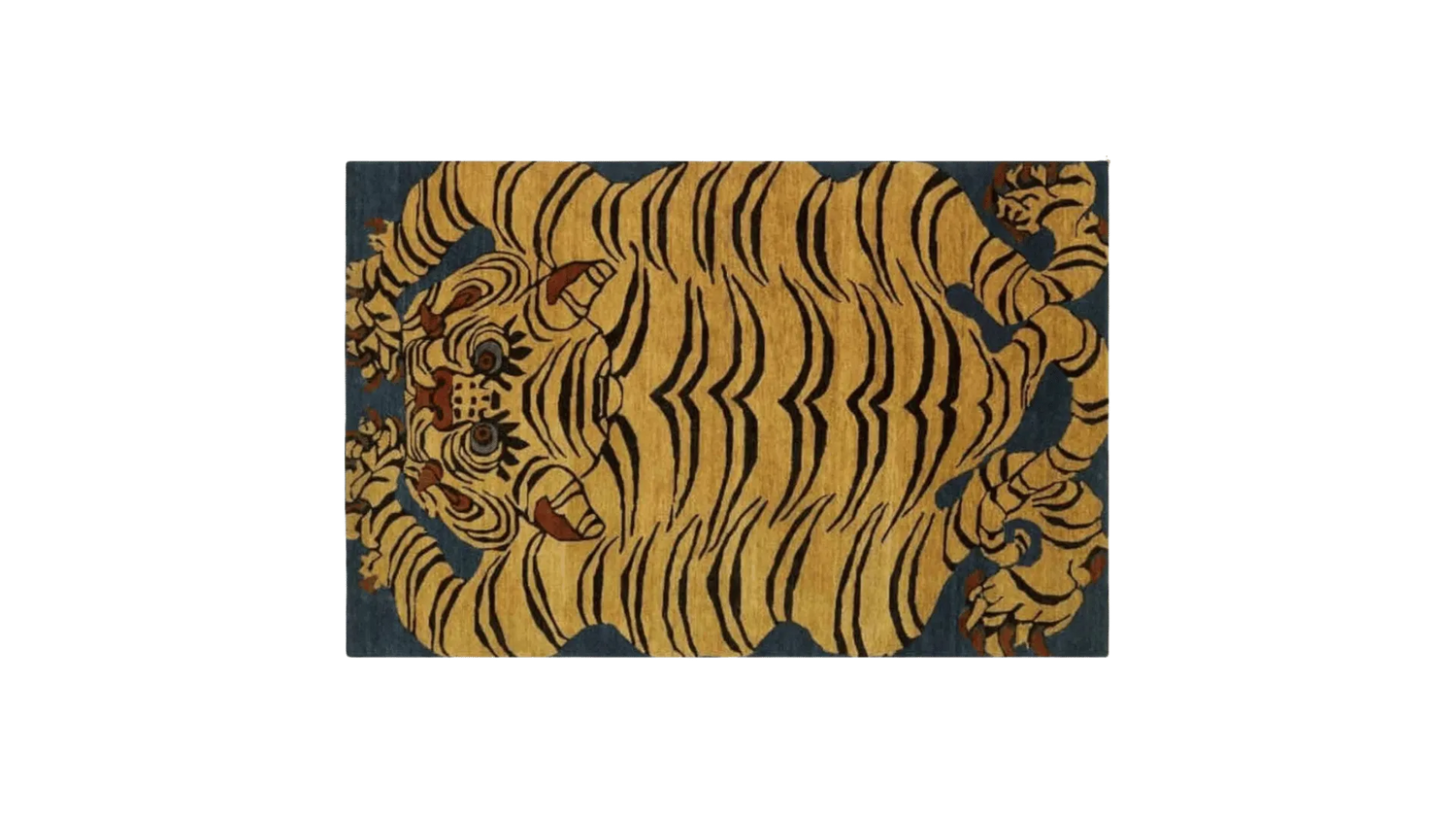 Yellow Tibetan Tiger Hand Tufted Wool Rug