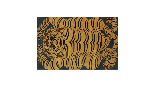 Yellow Tibetan Tiger Hand Tufted Wool Rug