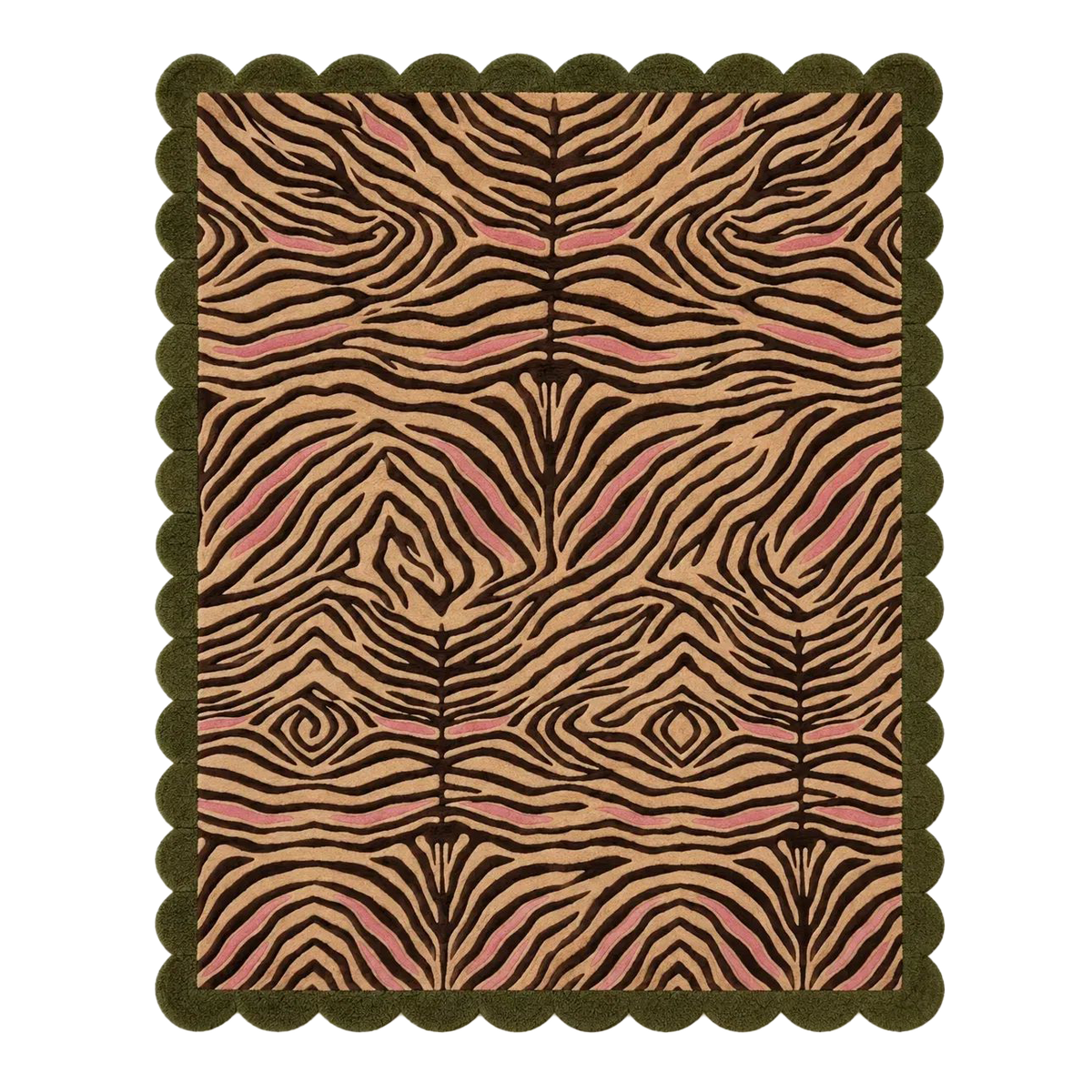 Zebra Bloom Scallop Hand Tufted Wool Rug