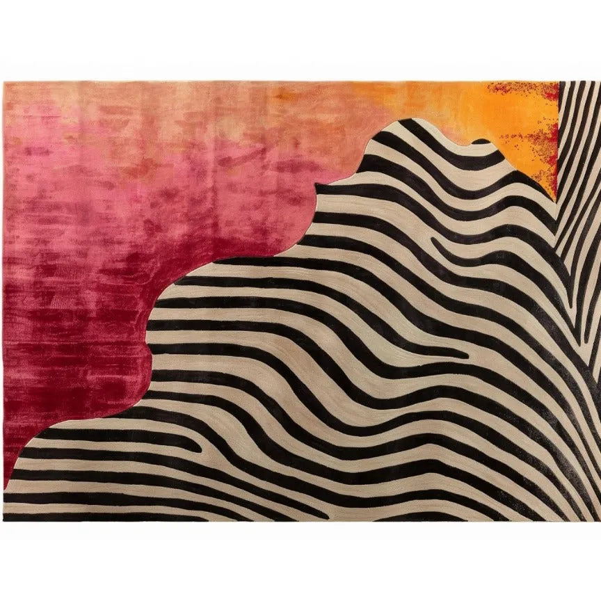 Zebra Stripe Hand Tufted Wool Rug