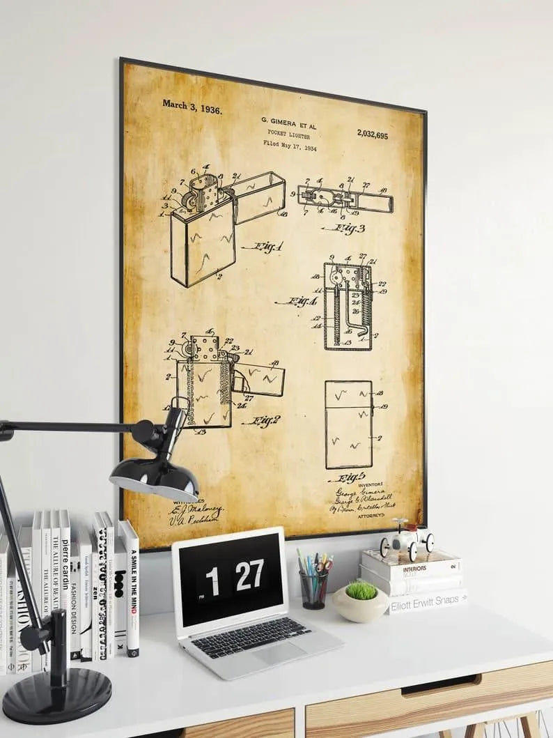 Zippo Patent Print| Framed Art Print