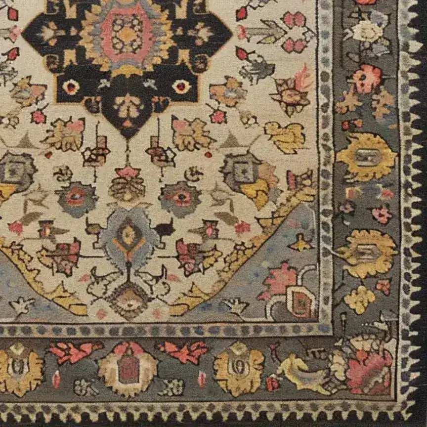 A beautifully detailed hand-tufted wool rug showcasing an intricate floral design with rich colors, perfect for large living rooms or dining rooms. This area rug features a blend of traditional and modern aesthetics, making it an ideal centerpiece for any space seeking elegance and warmth.
