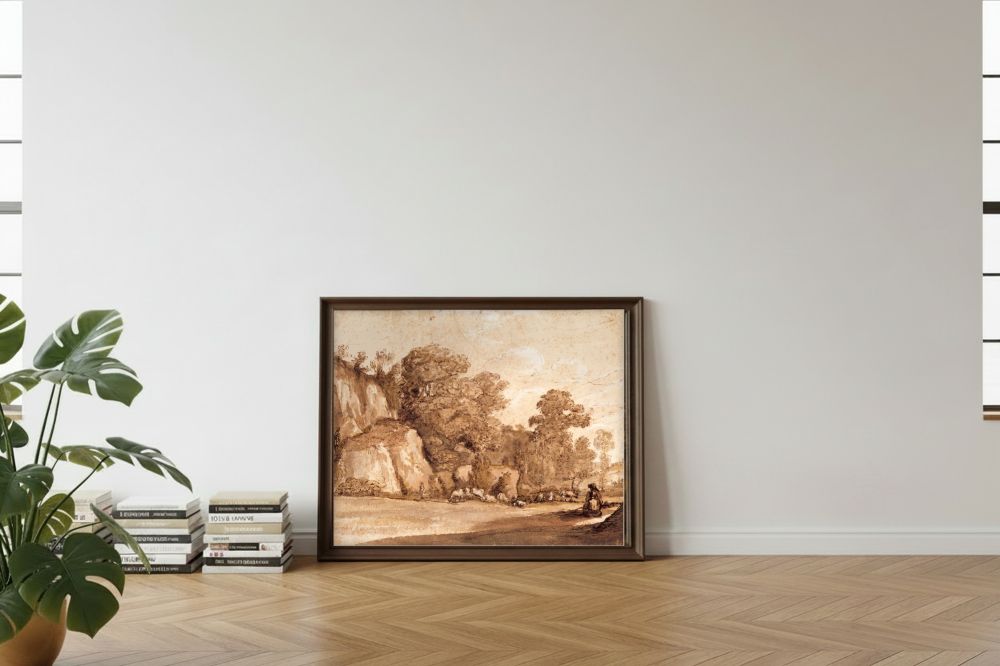 Framed room mockup - leaning