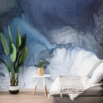 Abstract Art Blue and Black Wind Wallpaper Mural