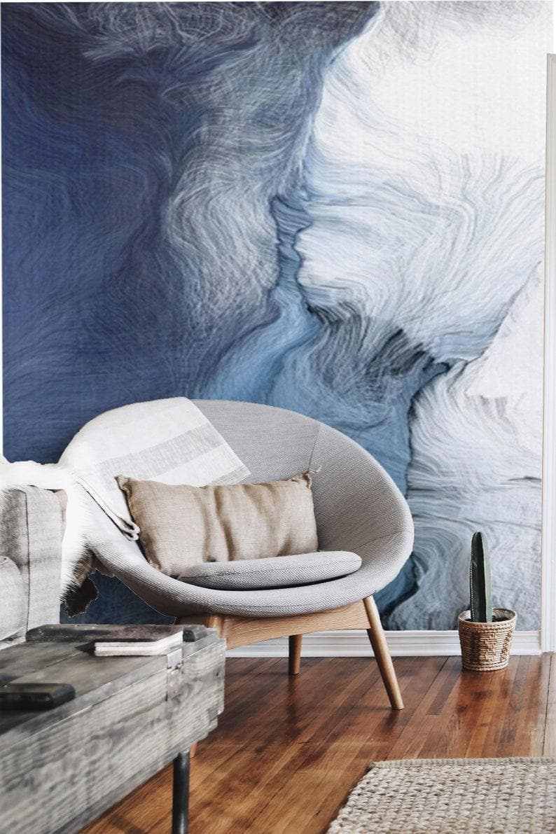 Abstract Art Blue and Black Wind Wallpaper Mural Abstract Art Blue and Black Wind Wallpaper Mural 
