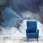 Abstract Art Blue and Black Wind Wallpaper Mural