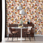 Abstract Beige Geometric Terracotta Wallpaper