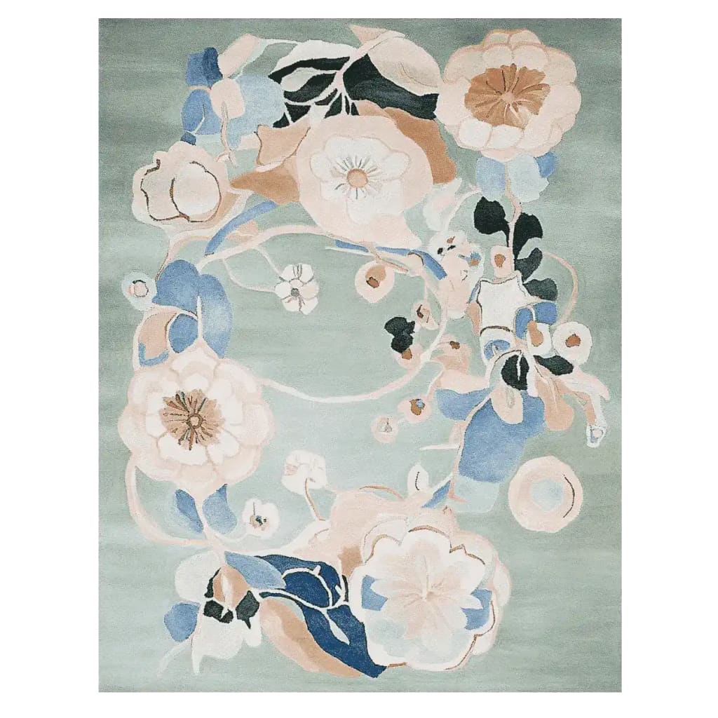 This vibrant area rug, titled 'Abstract Bloom Flow Hand Tufted Rug', showcases a beautiful floral pattern in soft pastel hues. Made from high-quality wool, this elegant piece is perfect for adding a touch of sophistication to large living rooms. Ideal for those seeking stylish rugs for living room spaces.