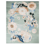 This vibrant area rug, titled 'Abstract Bloom Flow Hand Tufted Rug', showcases a beautiful floral pattern in soft pastel hues. Made from high-quality wool, this elegant piece is perfect for adding a touch of sophistication to large living rooms. Ideal for those seeking stylish rugs for living room spaces.