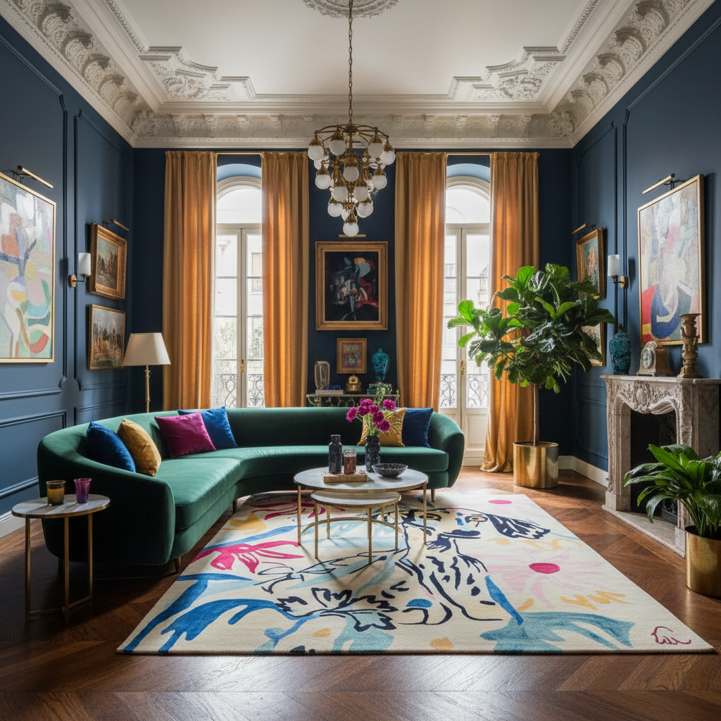 Abstract Bloom Story Hand Tufted Rug