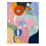 A vibrant abstract color study hand-tufted area rug, showcasing a bold mix of shapes and colors perfect for contemporary living rooms. This wool rug, ideal as a large living room rug in an 8x10 size, adds a splash of modern art to your space.