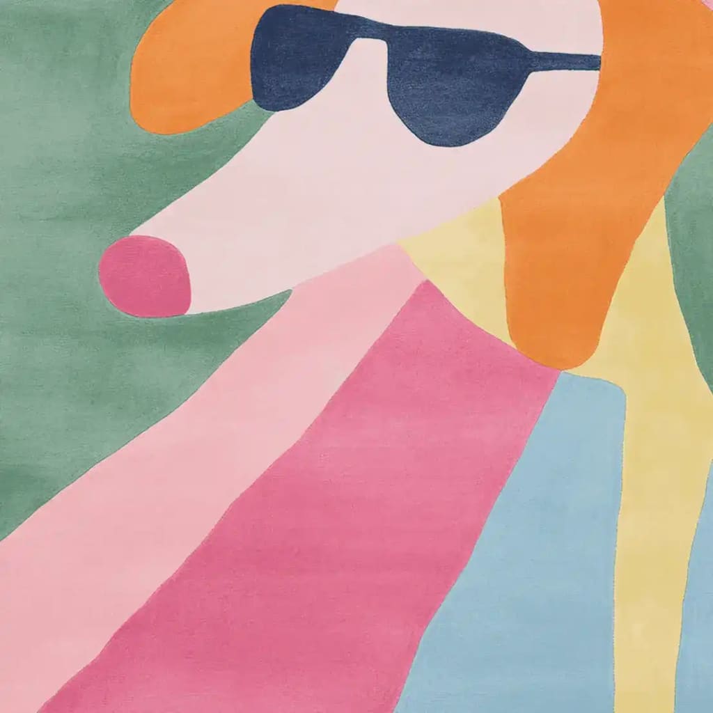 Abstract Dog Mood Hand Tufted Rug