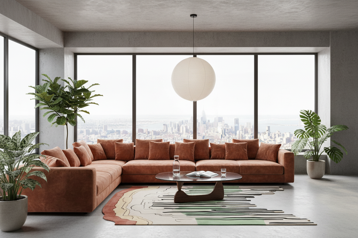 Abstract Earth Pulse Hand Tufted Rug