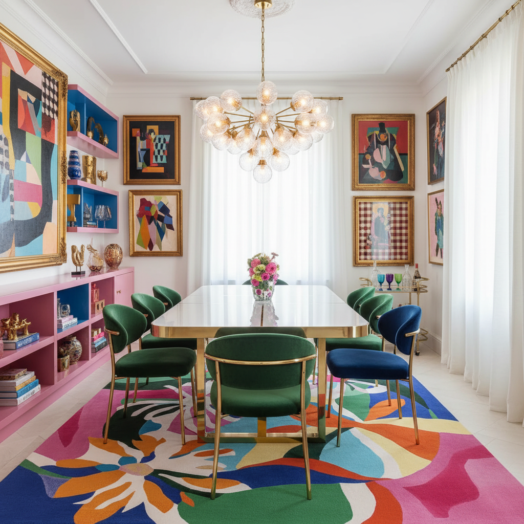 Abstract Flora Flow Hand Tufted Rug