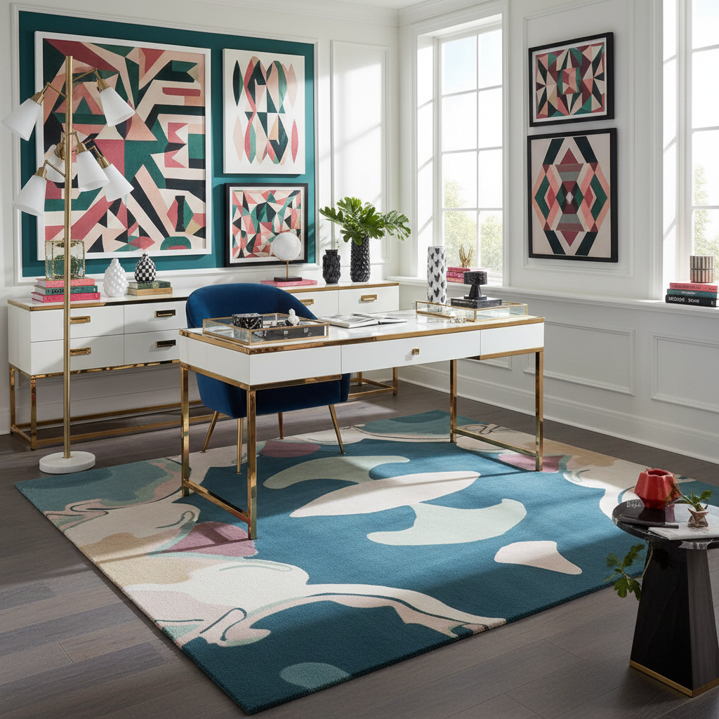 Abstract Form Hand Tufted Rug