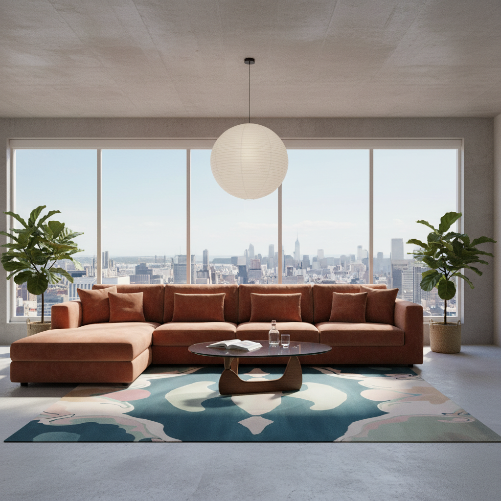 Abstract Form Hand Tufted Rug