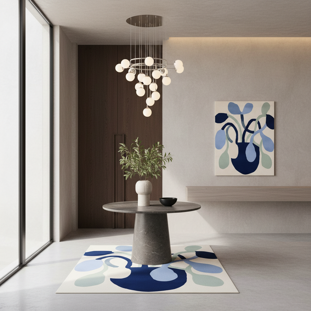 Abstract Garden Growth Hand Tufted Rug