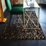 Abstract Gold Accent Area Rug 4 x 6