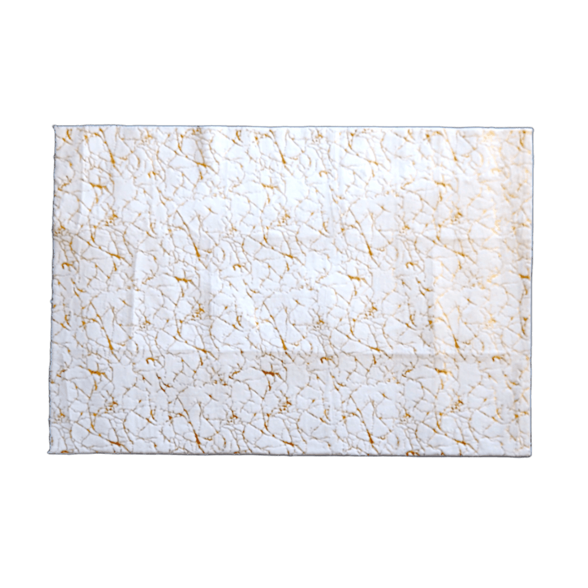 Abstract Gold Accent Area Rug 4 x 6 White